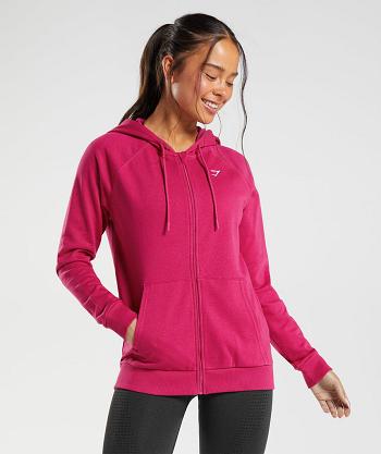 Gymshark Training Zip Ženske Majica S Kapuljačom Roze | HR 3579SGL